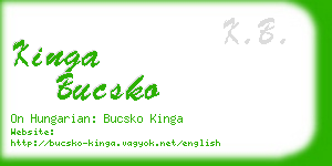 kinga bucsko business card